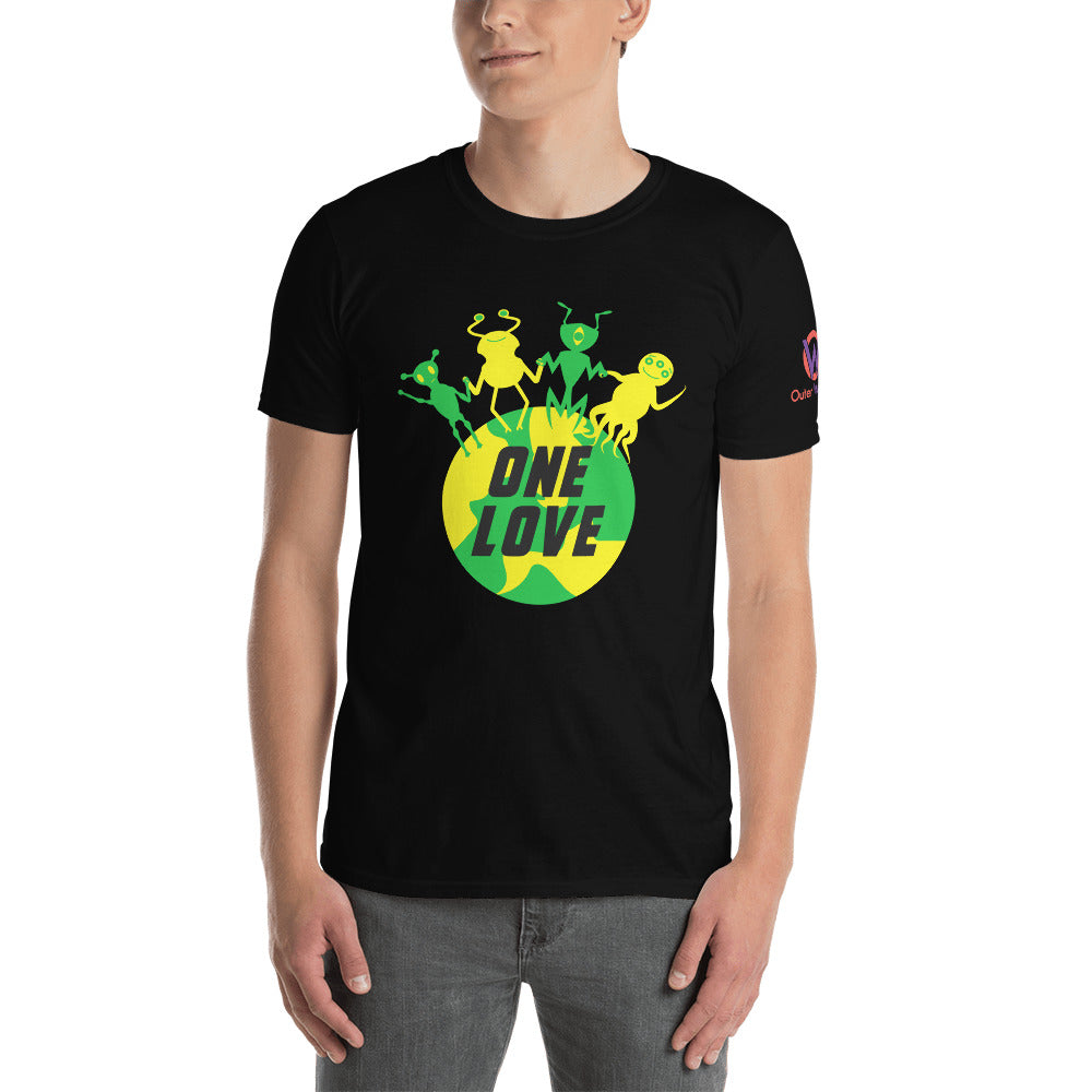 One Love Aliens (Green and Yellow) Short-Sleeve Men T-Shirt